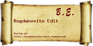 Bogdanovits Edit névjegykártya