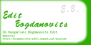 edit bogdanovits business card